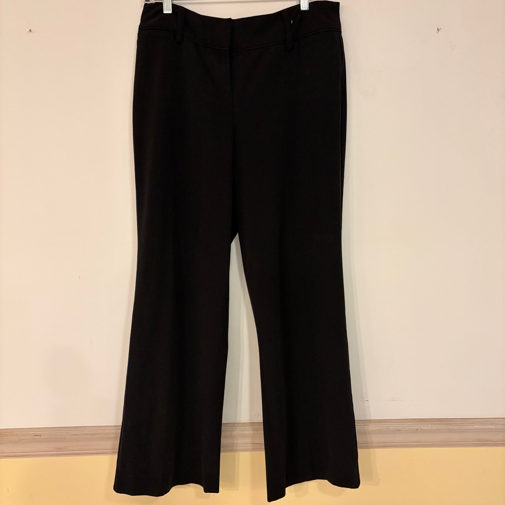 Larry‎ Levine Women's Black Flare Leg Dress Pants Office Career Slacks